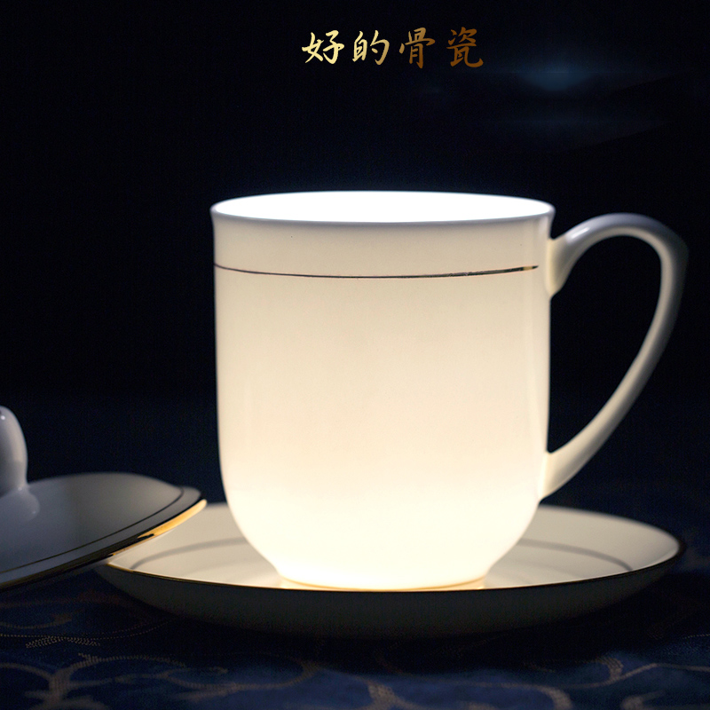 Jingdezhen porcelain teacup suit ipads flap disc office household ceramic cup cup custom cup 10 only to the meeting