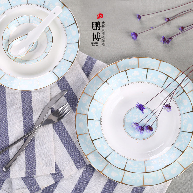 Small age DIY free collocation with tableware suit jingdezhen ceramic tableware dishes suit household dish dish