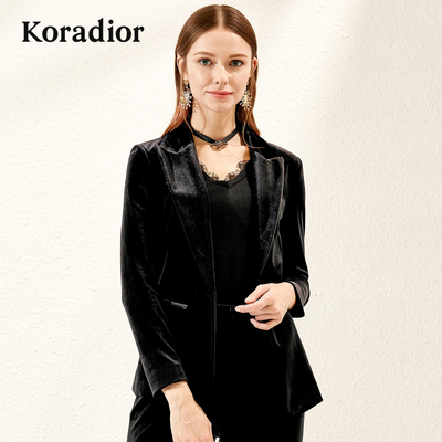 Koradior-珂莱蒂尔品牌女装2018秋装新款修身时尚气质短款外套女