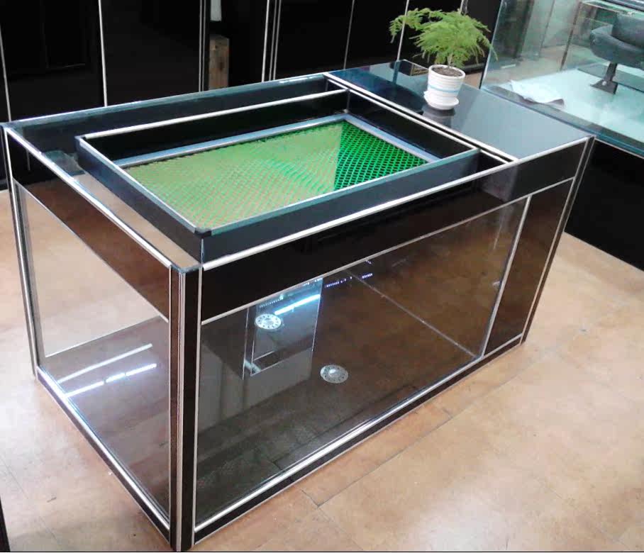 底部过滤测滤上滤流水道槽双底吸面吸定订制1.2 1.5锦鲤鱼缸地缸