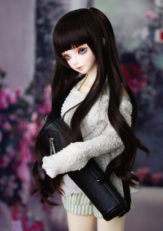 1/3bjd/sd小p巨婴dal娃娃假发 3分4分6分平刘海小马尾卷长发fa53