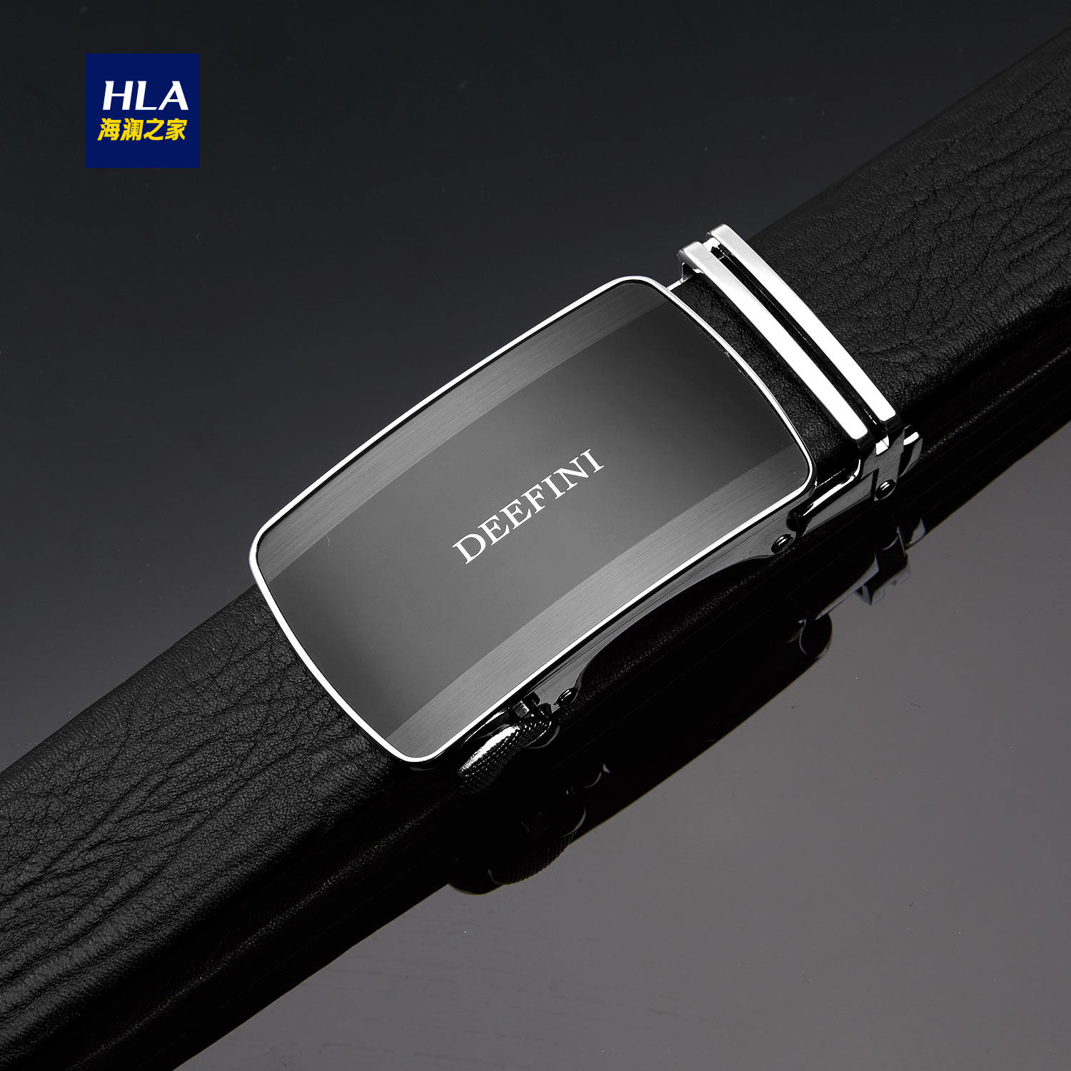 hla/海澜之家商务自动扣皮带2018春季新品时尚压花皮带男