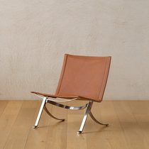 JOLOR Nordic minimalist Cephaly Head Layer Bull Leather Single Sofa Spring-style Leisure Chair