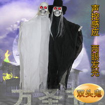 Halloween props decoration horror double-headed hanging ghost bar haunted house secret room scene layout film and television props