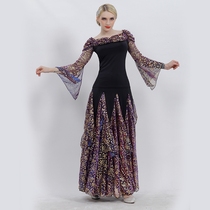 2021 spring and summer new modern dance practice dress suit Ballroom dance skirt sequin square dance national standard skirt