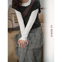 Line drawing stacked wear tool retro V-collar loose lazy wind wool blend pullover knitted vest female