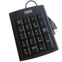 IBM wired numeric keypad computer external USB chocolate keyboard bank financial cashier keyboard no switch