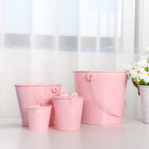Colorful flower bucket extra-large tin bucket tinplate tinplate small bucket plant potted bucket table storage bucket basket decorative bucket