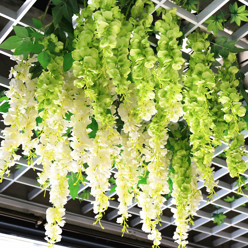 shopping mall celebration 4s shop exhibition hall atrium sky pendant kindergarten decoration summer simulation wisteria flower bean flower pendant