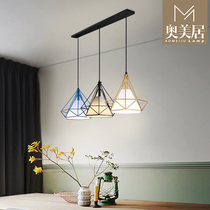 Nordic lamps bar dining hall lamp chandelier three-head table lamp modern simple milk tea shop creative personality dining room lamp