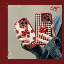 New Years red butterfly knot applicable iPhone13 Apple 12promax mobile phone shell 11 baud xs female xr soft 8p