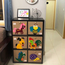 Cotton linen cartoon toy box fabric drawer storage box clothing storage box toy cartoon storage box finishing box