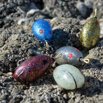 Diaobang fishband modified Thunder frog set black bait barbed blood groove Hook double hook Thunder frog a box of 5