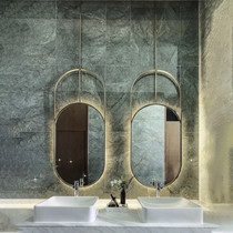 Toilet hanging mirror hanging oval mirror bathroom mirror bathroom mirror boom mirror ceiling hanging mirror luminous mirror