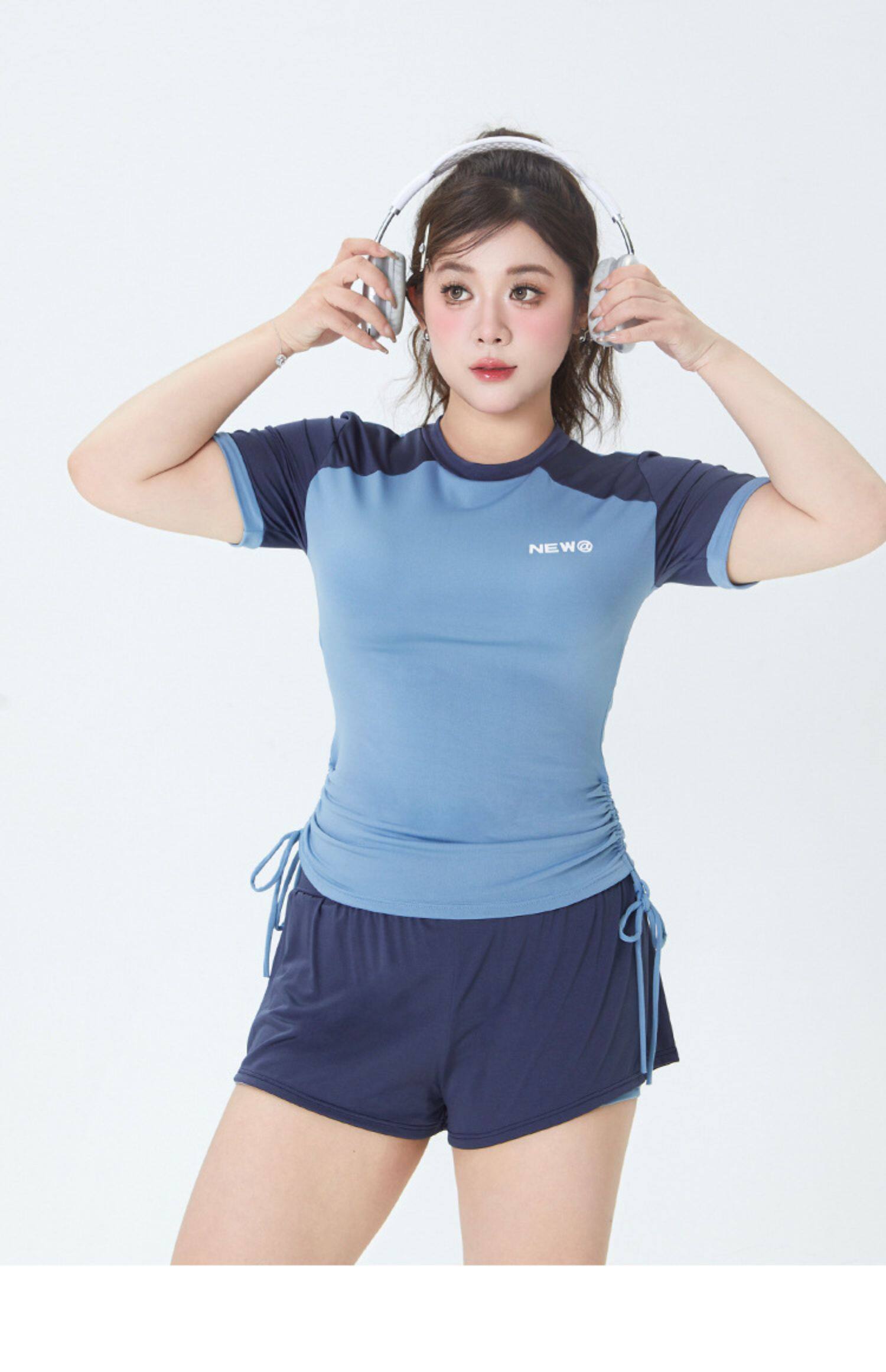 大码泳衣女款分体运动两件套休闲微胖女孩保守显瘦遮肉遮肚泡温泉