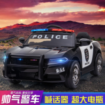 Childrens electric car four-wheeled car with remote control can sit on the child swing stroller Baby toy car can sit on the police car