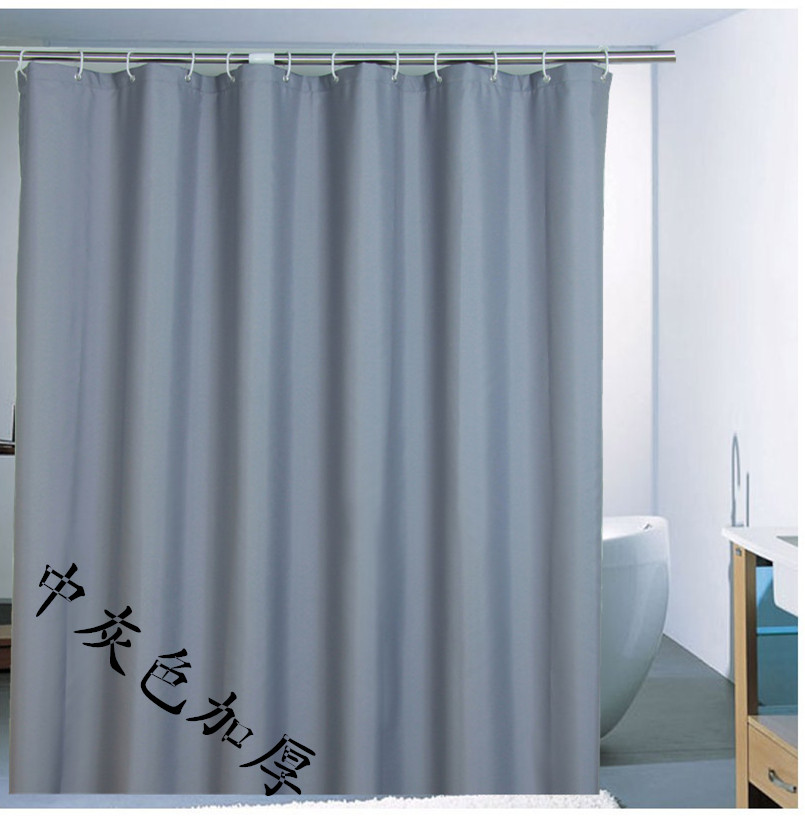 灰色素色浴帘门帘窗帘防水卫生间浴帘加厚防水涤纶布现代酒店_7折现价