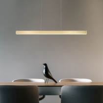 Nordic-style all-copper restaurant chandelier modern simple office room long bar LED minimalist lamps