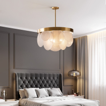 TAKETIENT Nordic Simply Modern Atmospheric Bedroom Chandras Lightweight Luxury Restaurant Creative All-copper Glass Lightroom Lighting