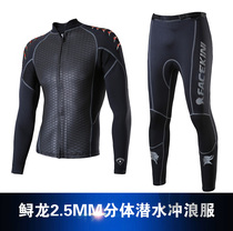 Sturgeon diving suit 2 5mm men and women split warm long sleeve wet fish scale snorkeling winter suit diving equipment