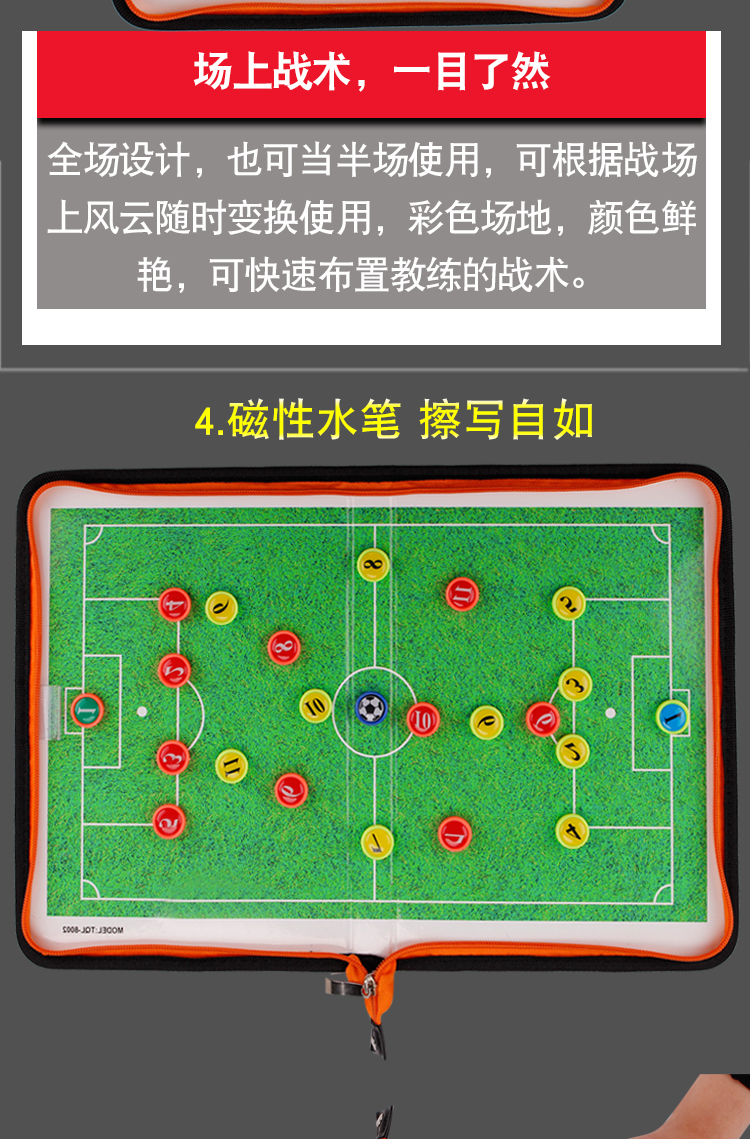 足球战术板教练示教板折叠战术板三折磁性战术盘足球试教板战术盘