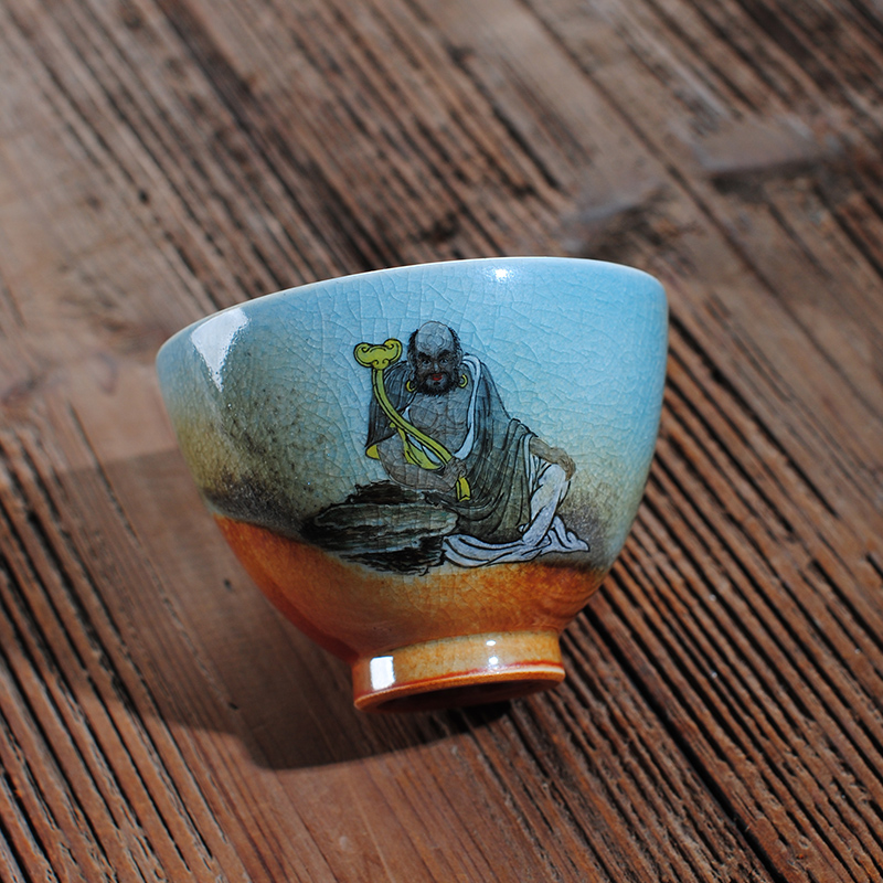 The Owl chai up up with jingdezhen tea sets variable glaze teacup dharma lohan crack glaze tea cup kung fu tea cups