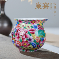 Jingdezhen handmade ceramic Gongfu tea set Tea sea tea vessel Hand painted enamel fair cup tea ceremony accessories