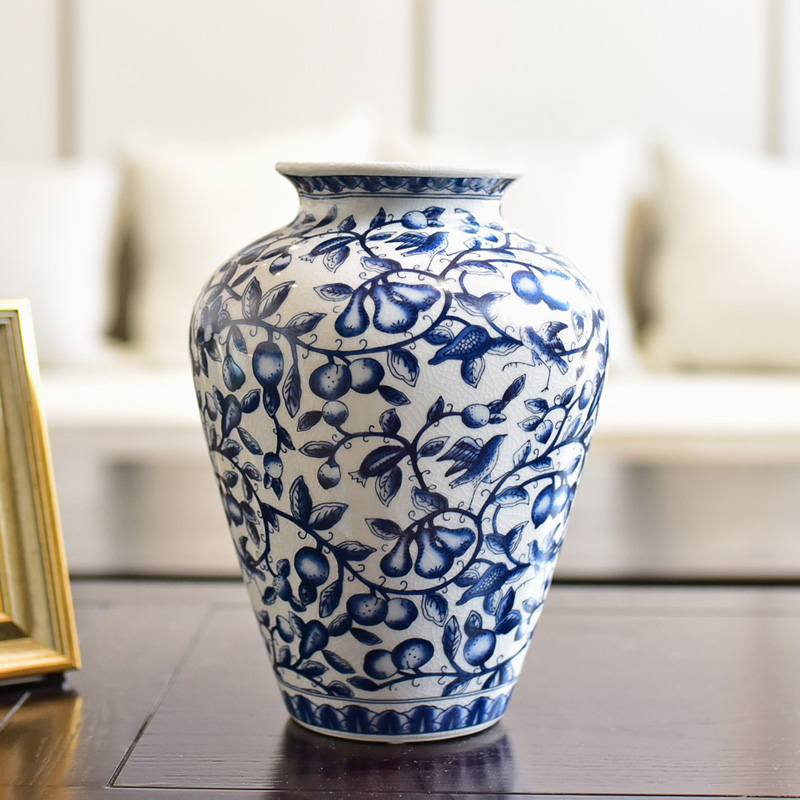 The new Chinese blue and white porcelain vase I sitting room table, TV ark, porch simulation flower art flower arranging flowers, furnishing articles