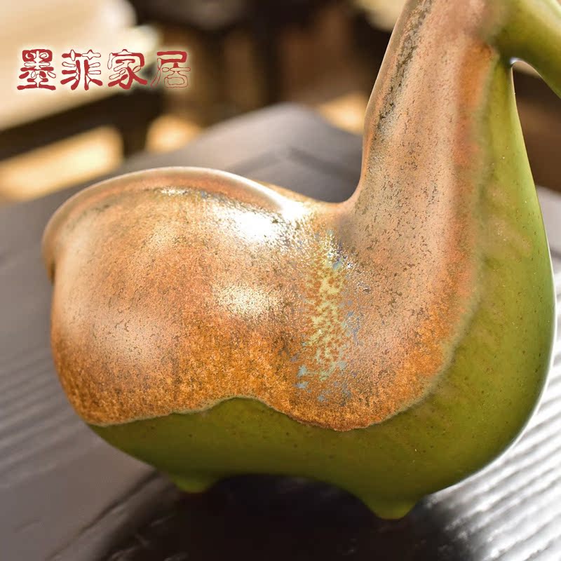 Jingdezhen ceramics by hand furnishing articles variable glaze success rich ancient frame of new Chinese style household adornment ornament