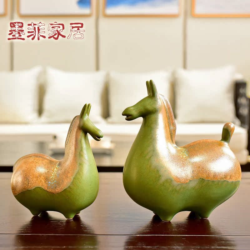 Jingdezhen ceramics by hand furnishing articles variable glaze success rich ancient frame of new Chinese style household adornment ornament