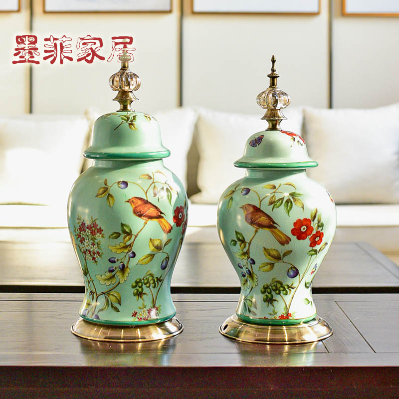 New Chinese style restoring ancient ways American light and decoration ceramics furnishing articles wine home TV ark of the sitting room porch decoration decoration process