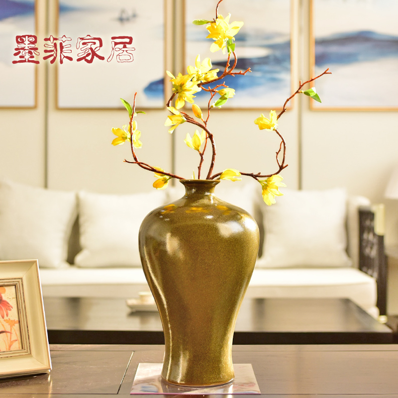 New Chinese style tea ceramic vase is placed at the end of the creative TV ark, restoring ancient ways is the sitting room porch decoration home decoration