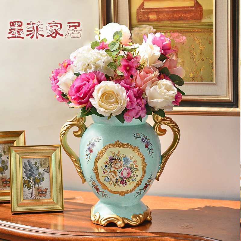 European ceramic porch place, a large flower vase TV ark, American the sitting room porch table decoration