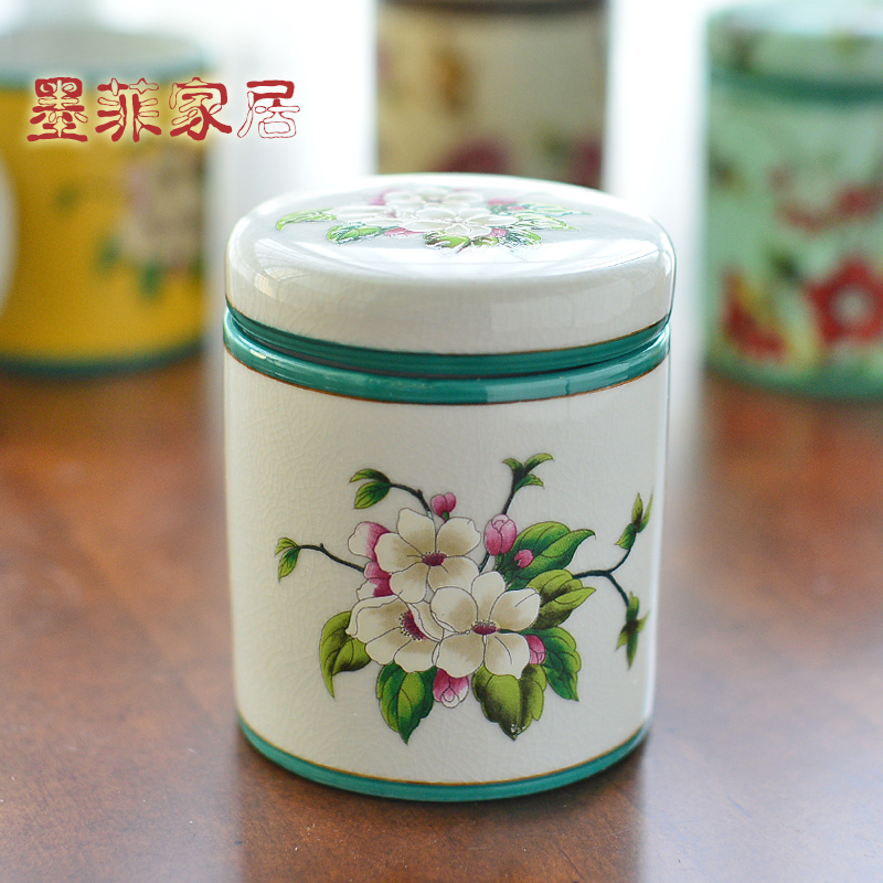 New Chinese style classical creative furnishing articles ceramic tea pot storage tank American TV ark, wine sitting room adornment ornament