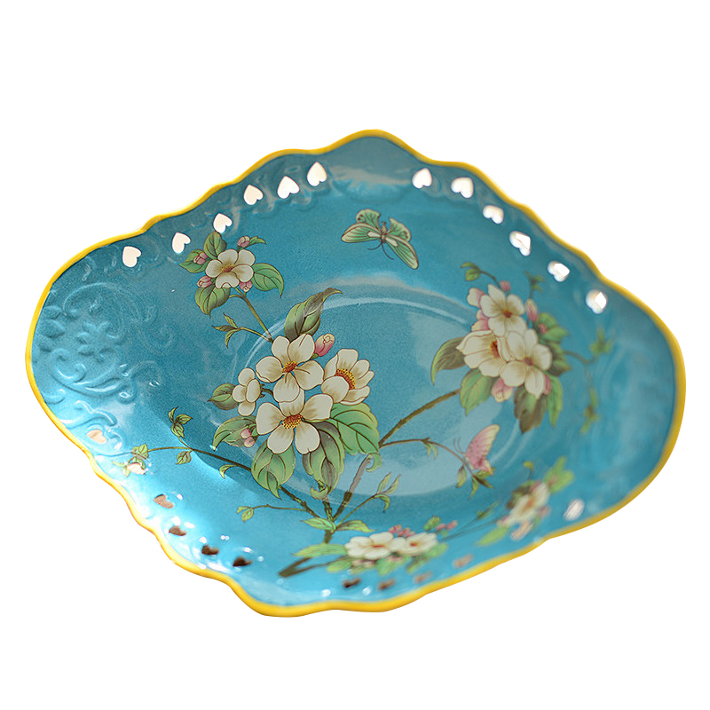 New Chinese style restoring ancient ceramic big fruit tray tray was American creative home furnishing articles sitting room tea table table fruit bowl