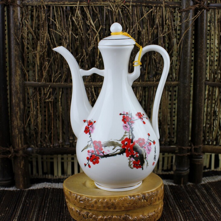 容量500毫升梅花家用小酒壶 一斤装陶瓷仿古温烫分酒壶景德镇酒壶