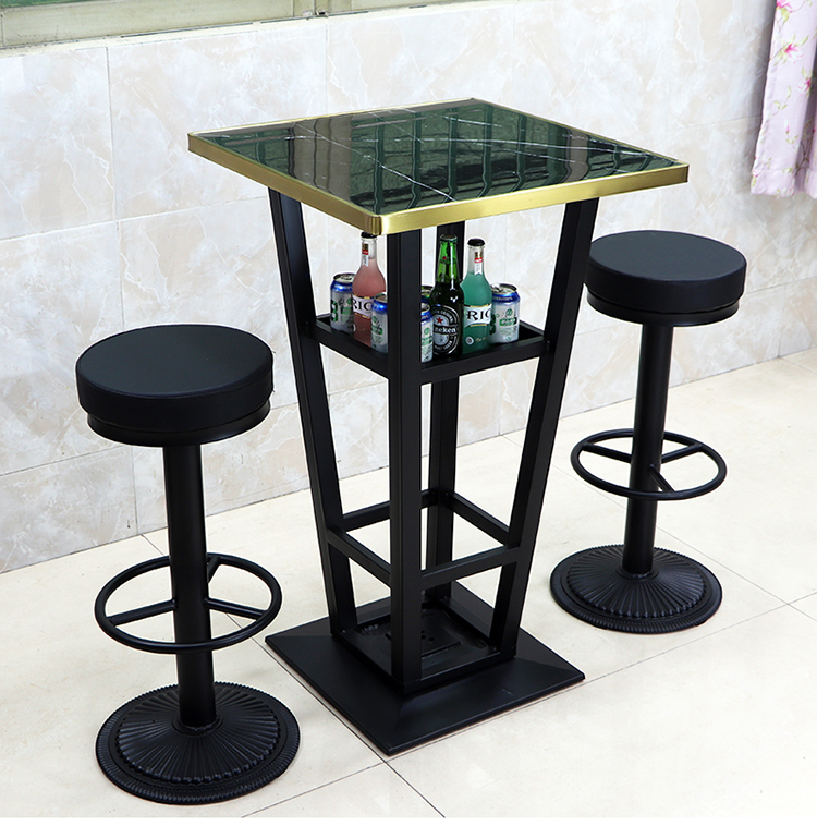 酒吧散台桌子酒馆饭店单人小型夜场清吧静吧夜店蹦迪玻璃金边吧台