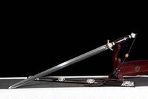 Handcrafted wrought white gold inlaid silver peony sword collection Baise steel integrated craft knife sword Gift film and film unopened