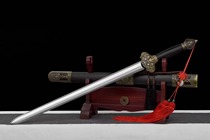 Yongle Handmade Flower Pattern Steel Metal Decoration Long Knife Sword Gift Decoration Treasure Sword Martial Art Collection Cold Weapon Unopened Blade