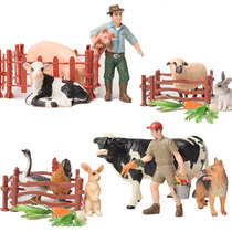 Children's Toy Farm Animal Model Simulation Poultry Puppy Rabbit Chicken Sheep Set Simulation Animal Model