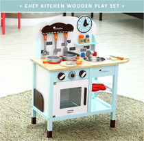 Outer single toy European wooden House childrens simulation kitchen stove parent-child interactive early education center high-end gift