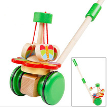 Export quality single-pole butterfly shape trolley rotatable stroller toy baby boy car Walker toy