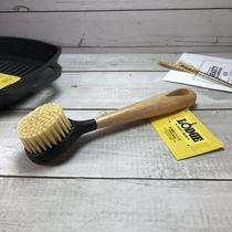 lodge cast iron boiler striped pan flat bottom boiler steak frying pan cleaning brush wood brush