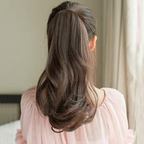 True ponytail real hair long big wave real hair silk wig ponytail female long curly hair 40 long hair hair braid