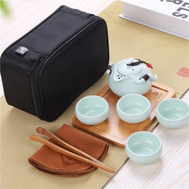Travel kung fu tea set one pot two cups fast guest teapot outdoor portable set of household ceramic custom logo