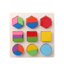 Wooden kindergarten interval teaching aids Enlightenment puzzle geometry cognitive toys 3-6 years old puzzle Division Board
