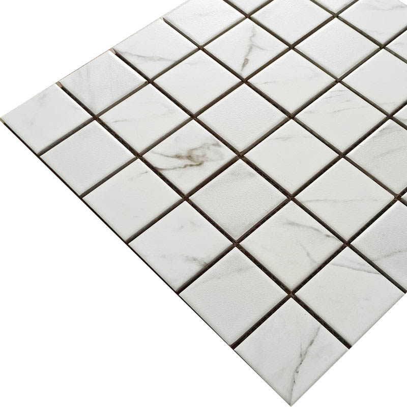 爵士白陶瓷马赛克白色亚光六角卡拉拉白化妆室厨房防滑背景墙瓷砖