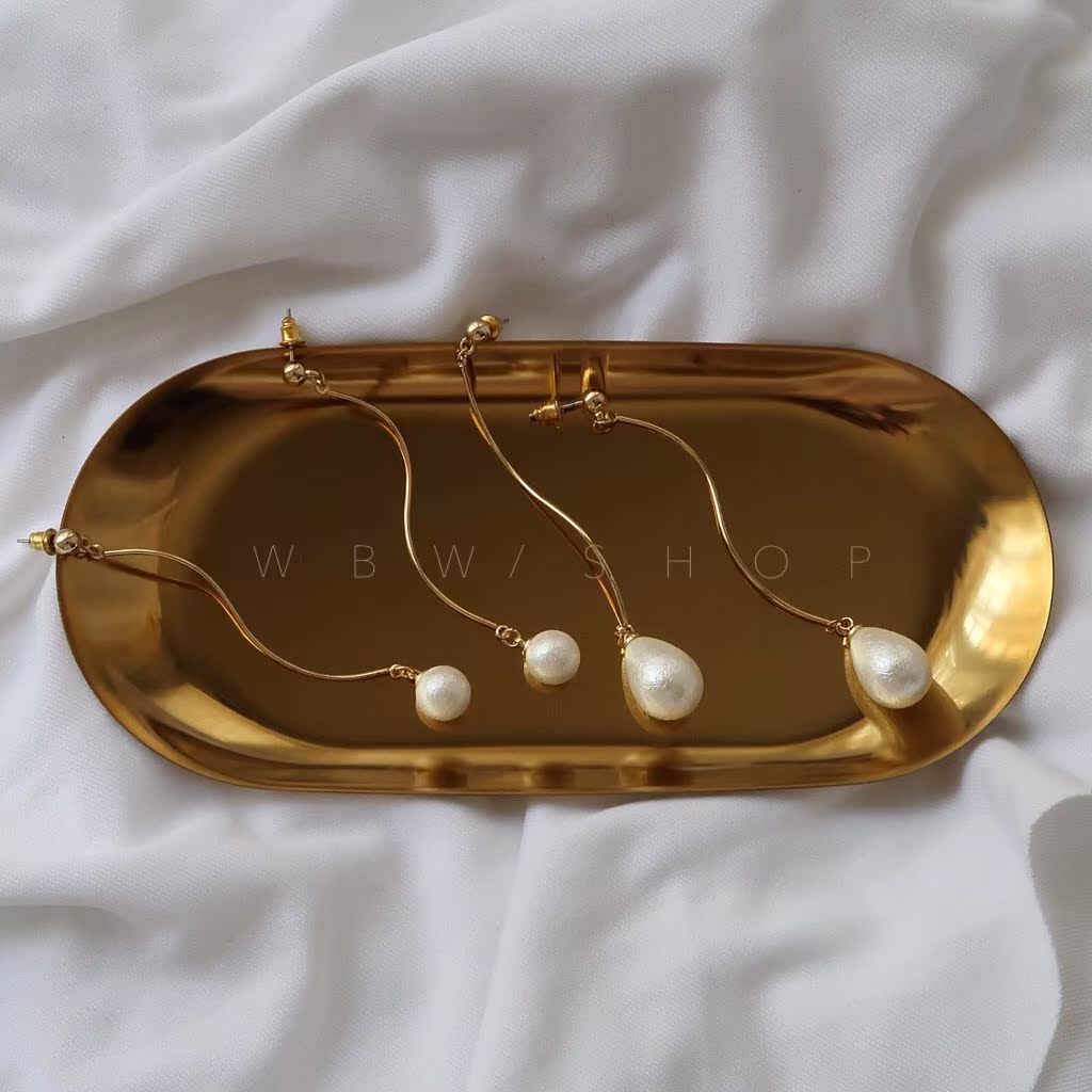 wbw earrings hm cos 棉花珍珠球状水滴垂坠随意 耳钉耳环 耳坠