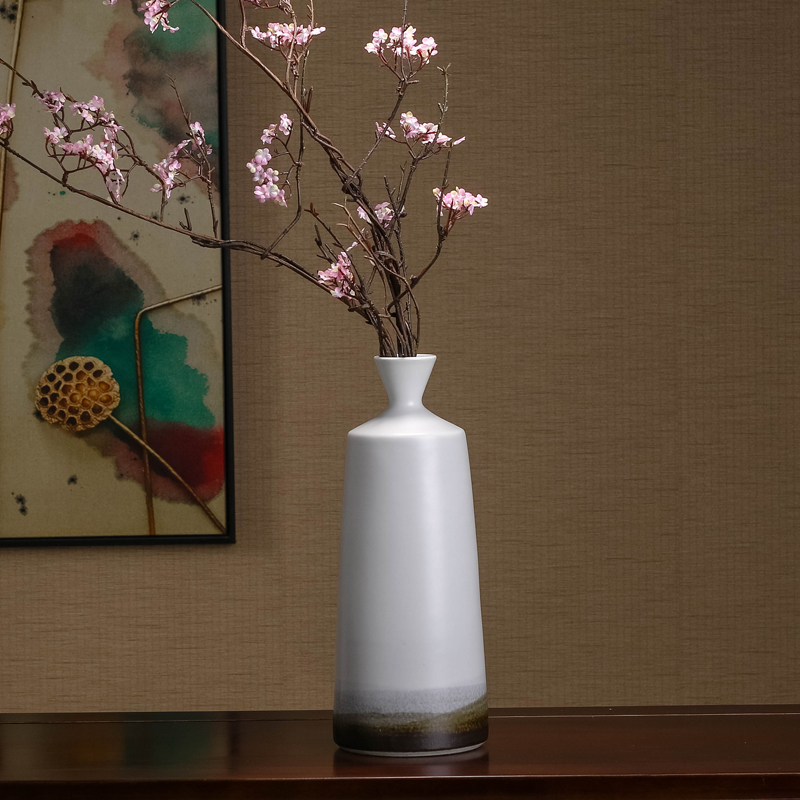 Zen ceramic vase furnishing articles dried flowers flower arrangement of new Chinese style ink porch home sitting room TV ark, adornment