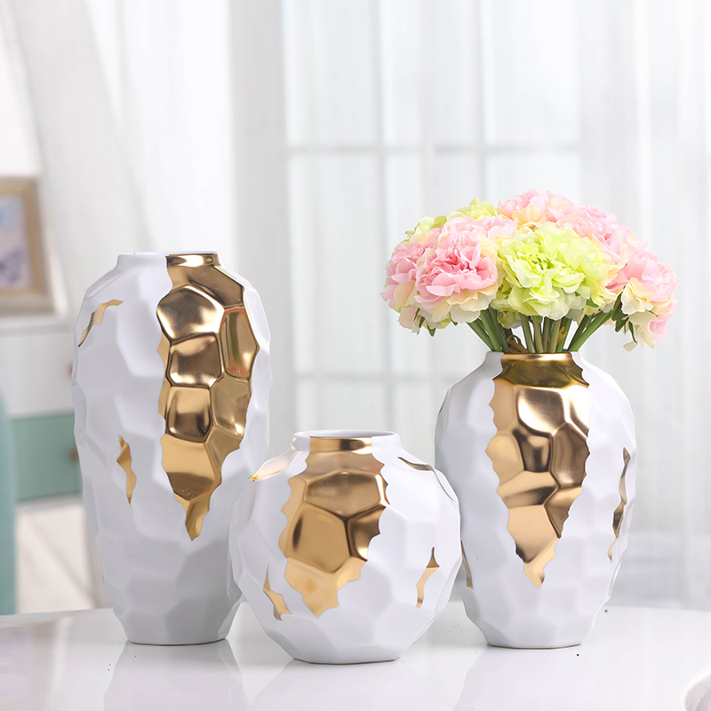 Dried flower vase Nordic light ceramic creative key-2 luxury white contracted sitting room of all over the sky star TV ark, decoration flower arranging furnishing articles